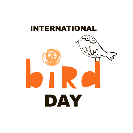 International bird day. Template poster , postcard, banner.のイラスト素材