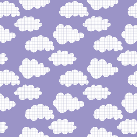 Decorative seamless pattern with  clouds.Unique handdrawn texture.Scandinavian design.Vector illustration.のイラスト素材