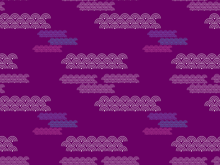 Decorative seamless tribal pattern with clouds, waves, japanese , chinese elements. Vector seamless asian texture. For printing on packaging, textiles, paper,book covers, manufacturing, wallpapers, print, gift wrap and scrapbooking.のイラスト素材