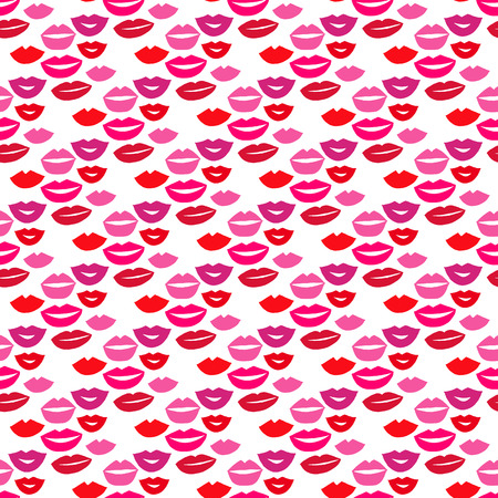 A Seamless decorative pattern with red lips. Cute funny background.illustration on kiss day.Vector illustration on kiss day.For printing on packaging, textiles, paper .のイラスト素材