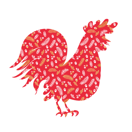 Rooster -symbol 2017 New Year on white background.のイラスト素材