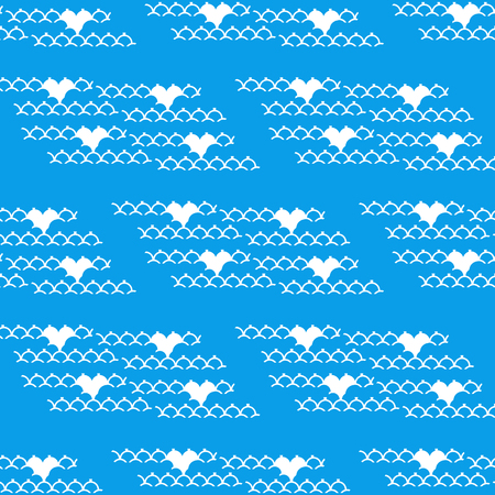 Beautiful japanese seamless pattern with asian elements and flowers. Vector unique seamless asian texture.のイラスト素材