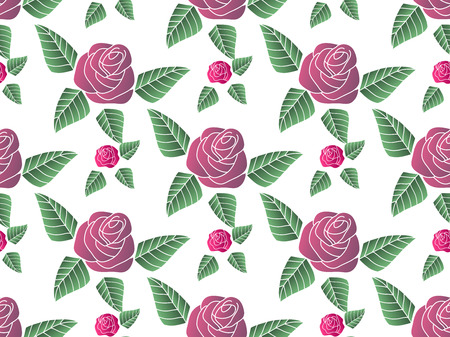 Decorative seamless pattern with rose flowers. Beautiful floral background for the design and decoration. Stylish trendy fabric. Modern flower wallpaper. Vintage Vector illustration.のイラスト素材