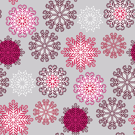 Christmas seamless pattern with  snowflakes. Unique  christmas design.Perfect for greeting cards, wallpaper, gift paper, web page background, winter decorations.Vector illustration.のイラスト素材