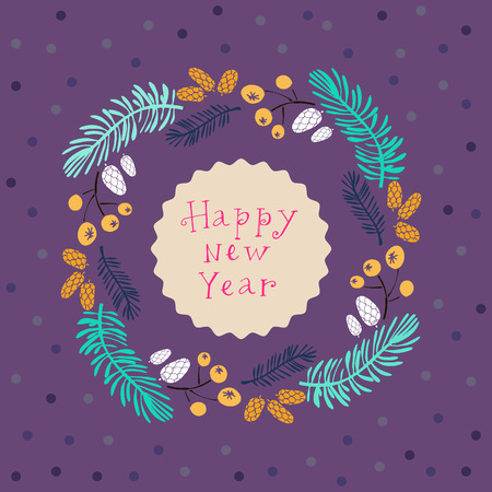 Handdrawn christmas wreath. Vector illustration.のイラスト素材
