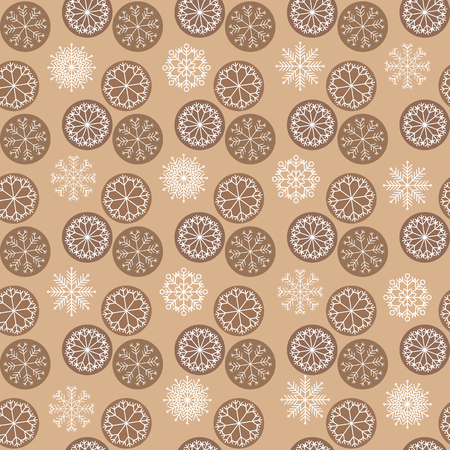 Christmas seamless pattern with  snowflakes. Unique  christmas design.Perfect for greeting cards, wallpaper, gift paper, web page background, winter decorations.のイラスト素材