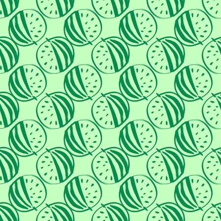 Seamless pattern with vatermelon painted rough brush.Vector illustration.のイラスト素材