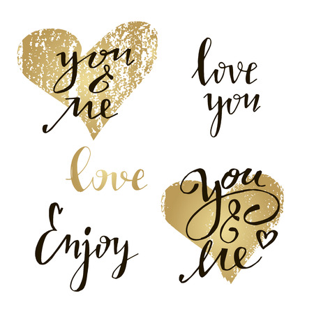 Love -template cards. Inspirational and motivational handwritten lettering quote . Handdrawn lettering - perfect design element for  postcard or poster. Vector illustration.のイラスト素材