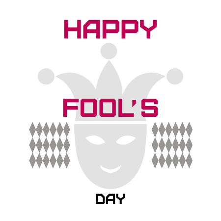 April Fool's day hand lettering greeting card. Vector festive calligraphy background . Vector illustration.のイラスト素材