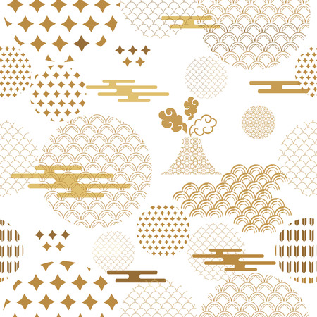 Beautiful japanese seamless  pattern. Vector unique seamless asian texture.For printing on...