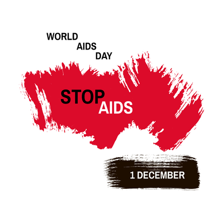 World Aids Day 1 December . Template poster, banner.Vector illustration. Vector concept of aids awareness.のイラスト素材