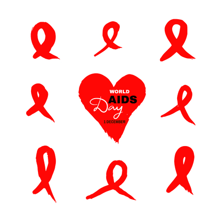 World Aids Day 1 December . Template poster, banner.Vector illustration. Vector concept of aids awareness.のイラスト素材