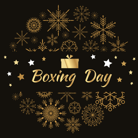 Boxing Day. Template poster, banner, greeting card. Vector illustration.のイラスト素材