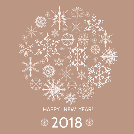 Happy  2018 New Year. Template banner, poster, greeting postcard .Vector illustration.のイラスト素材