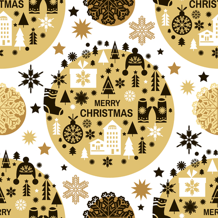 Christmas seamless pattern with  snowflakes. Unique  christmas design.Perfect for greeting cards, wallpaper, gift paper, web page background, winter decorations.のイラスト素材