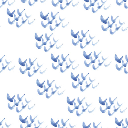 Decorative seamless pattern with waves in cartoon style. Chinese , japanese elements. Beautiful modern background of watercolor sketches for the design and decoration.の写真素材