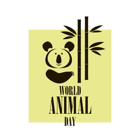 World animals  Day. International  holiday. Cute doodle animals. Vector illustrationのイラスト素材
