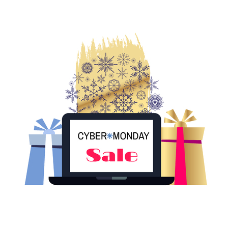 Cyber monday. Sale.  Template banner. Vector illustration.のイラスト素材