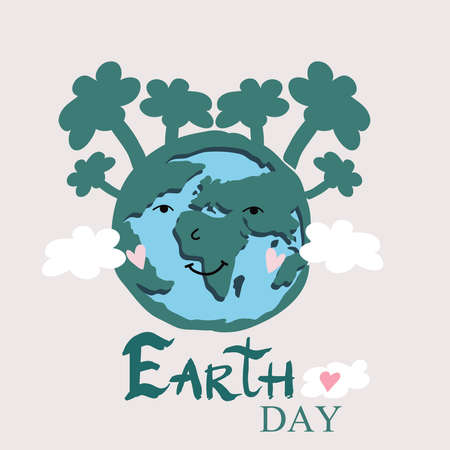 International Earth Day. Save the planet eco concept. Template poster, web banner, postcard. Green...