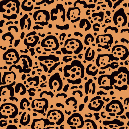 Leopard, jaguar abstract beautiful seamless pattern in different colors in cartoon flat style. Modern safari animal fashion print skin design for textile, fabric, wallpaper Vector illustrationのイラスト素材
