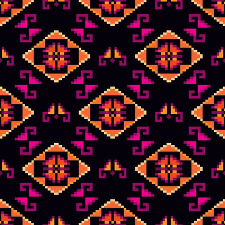 Colorful awesome tribal boho mexican geometrical print. Abstract seamless aztec, mayan, latino...