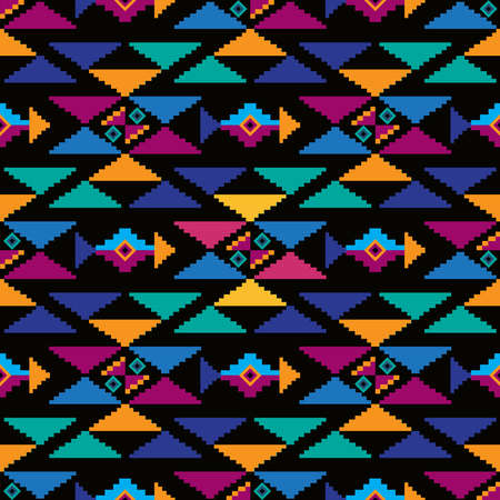 Colorful awesome tribal boho mexican geometrical print. Abstract seamless aztec, mayan, latino...