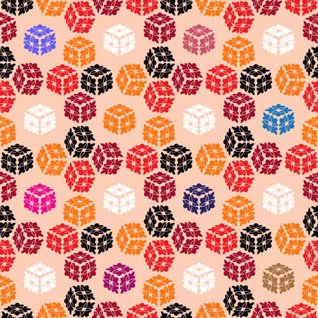 Beautiful japanese seamless pattern with clouds, waves plum, fan, sakura flower Vector template kimono asian texture. For printing on packaging, textiles, paper, fabric, manufacturing, wallpaperのイラスト素材