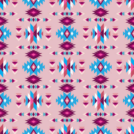Colorful tribal boho mexican geometrical print. Abstract seamless aztec, mayan, navajo, latino...