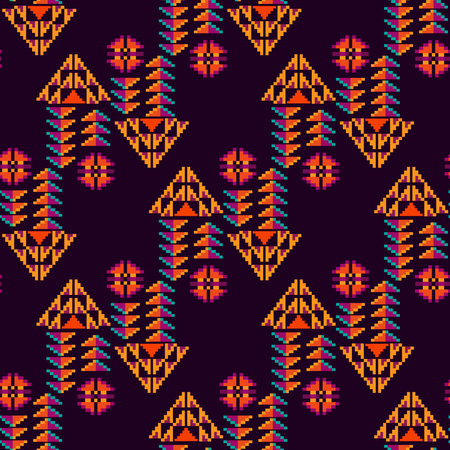 Colorful awesome tribal boho mexican geometrical print. Abstract seamless aztec, mayan, latino...