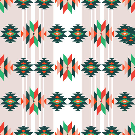 Colorful awesome tribal boho mexican geometrical print. Abstract seamless aztec, mayan, latino...