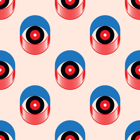 Abstract seamless pattern background bauhaus style Template colorful vector cover design illustrationのイラスト素材