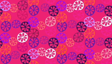 Lemon fruit summer seamless pattern background with fantasy tropical fruits Cute vector hand drawn doodle art illustration for packaging design, cover, packages, clothing, textileのイラスト素材