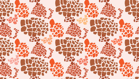 Giraffe abstract african beautiful seamless pattern in cartoon flat style. Modern safari animal fashion print skin design for textile, fabric, wallpaper Vector illustrationのイラスト素材