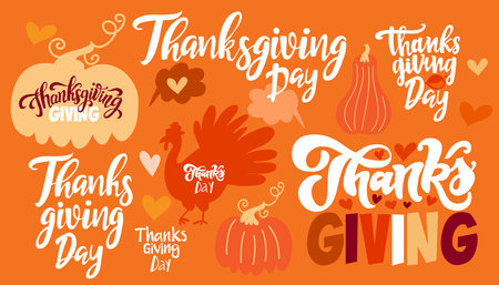Happy Thanksgiving day - autumn festive template.Happy thanksgiving day with autumn leaves. Vector illustration.のイラスト素材