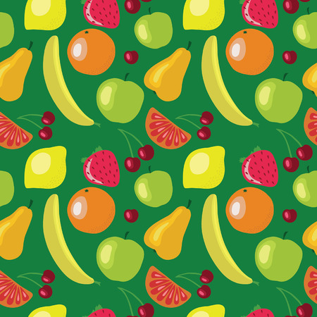 Funny fruits pattern setのイラスト素材