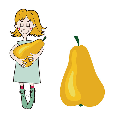 Cartoon girl with a pearのイラスト素材