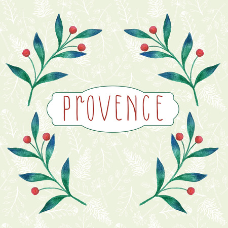 Watercolor floral background with provence themeのイラスト素材