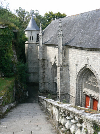 France, the picturesque church (chapelle saint barbe), in le FaouÃ«t, Brittany, Franceの写真素材