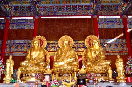 Buddbha in chinese templeの写真素材