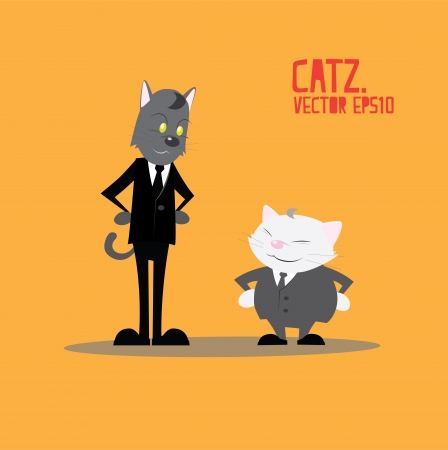 Cat Business cartoonのイラスト素材