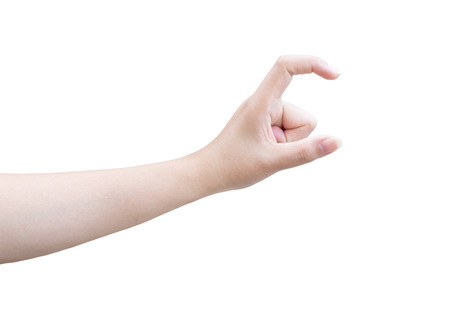 Female hand isolated on white with clipping pathの写真素材