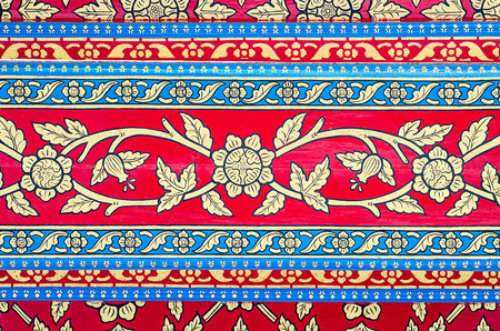 traditional Thai style art painting on Ceiling of the templeの写真素材