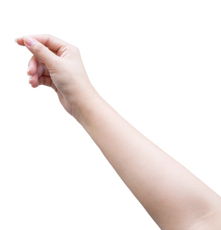 Female hand isolated on white with clipping pathの写真素材