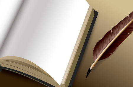 open book with blank white pages  Vector illustration on gray backgroundのイラスト素材