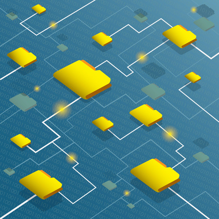 Data flow system with binary code backgroundのイラスト素材