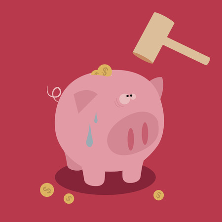 Piggy bank  saving money  Vector のイラスト素材