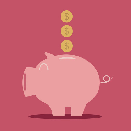 Piggy bank  saving money  Vector illustration EPS10のイラスト素材