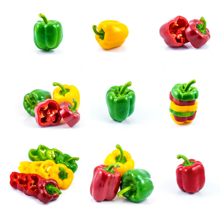 Fresh sweet pepper isolated on white backgroundの写真素材