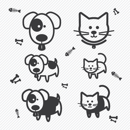 Cat and Dog icons. illustration eps10のイラスト素材