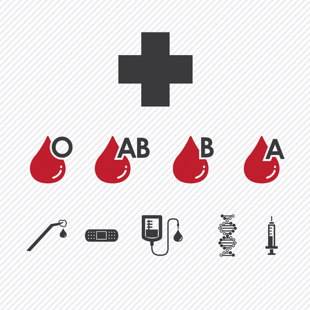 Blood donation Group icons set.illustration  のイラスト素材